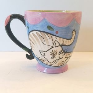 Cat Mug by Groovy Dog & Cat for Chaleur Hand painted Karen Gelff